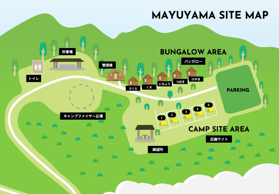 眉山キャンプ場サイトマップ